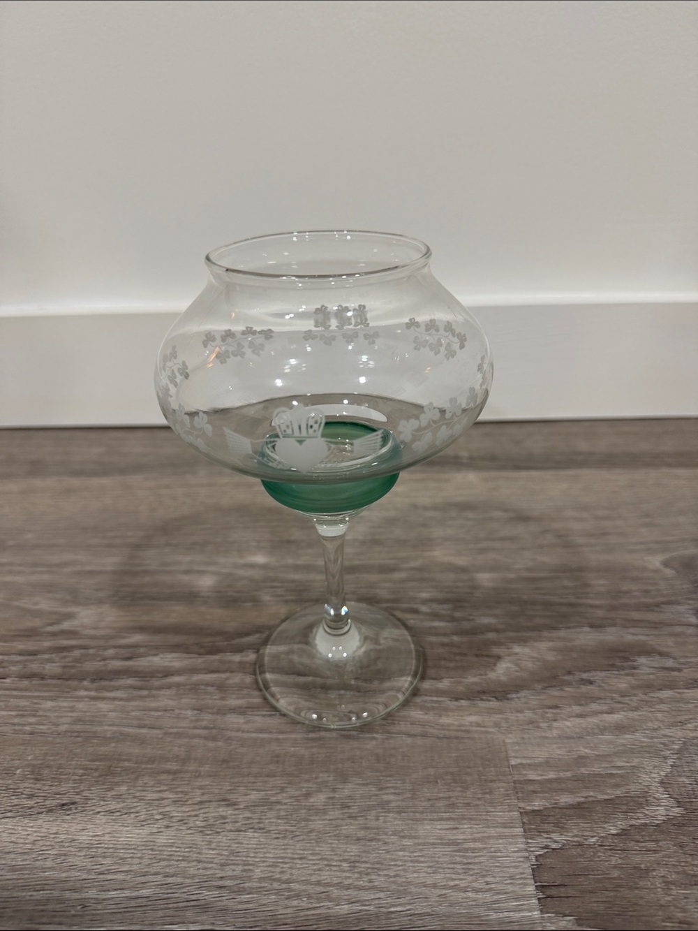 Eamon Irish hand-engraved art glass tea light/votive candle holder